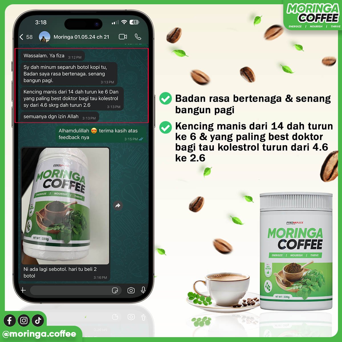 Kencing manis turun dari 4.6 ke 2.6